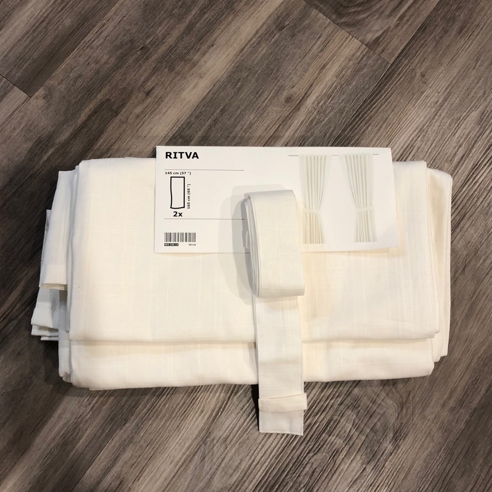 IKEA Off White Curtains RITVA (1 pair) NEW